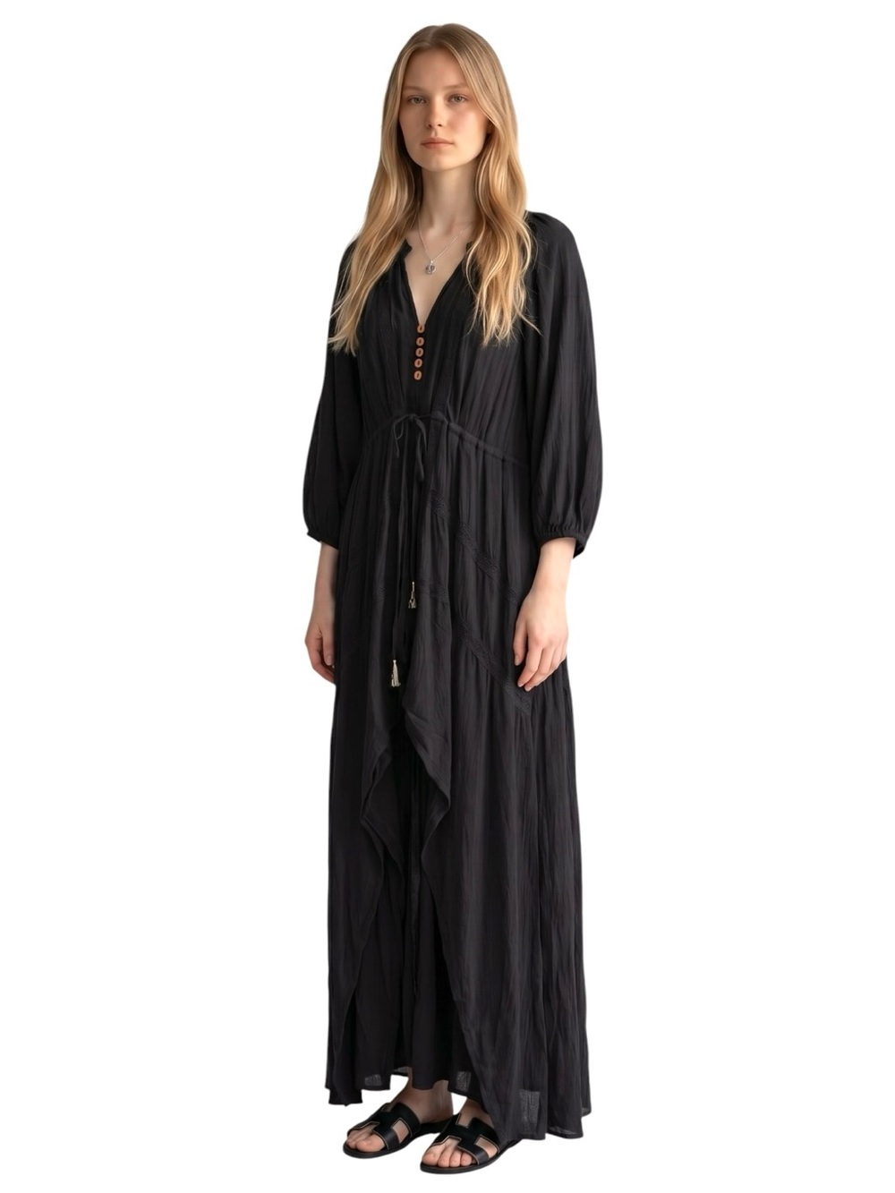 Free People Plenty Of Love Maxi Dress Black - Picture 2 of 11